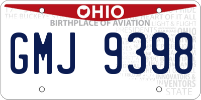 OH license plate GMJ9398