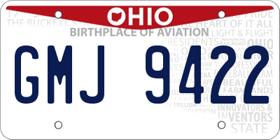 OH license plate GMJ9422