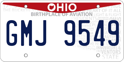 OH license plate GMJ9549