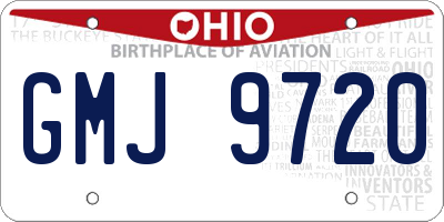 OH license plate GMJ9720