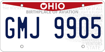 OH license plate GMJ9905