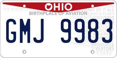 OH license plate GMJ9983
