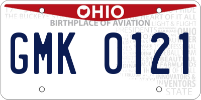 OH license plate GMK0121