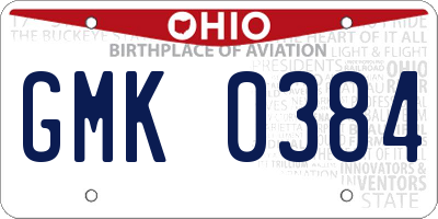 OH license plate GMK0384