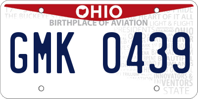 OH license plate GMK0439
