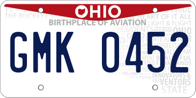 OH license plate GMK0452