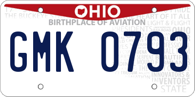 OH license plate GMK0793