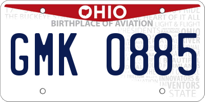 OH license plate GMK0885