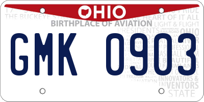 OH license plate GMK0903