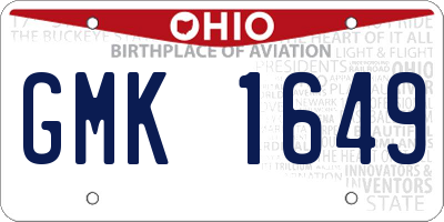 OH license plate GMK1649