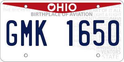 OH license plate GMK1650