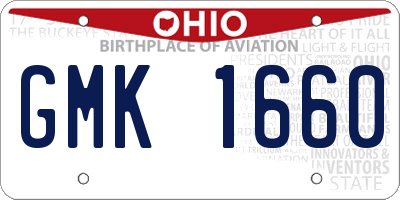 OH license plate GMK1660