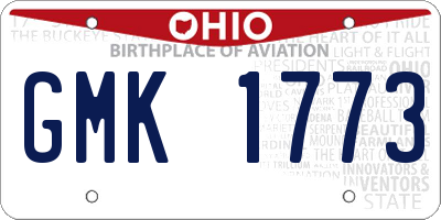 OH license plate GMK1773