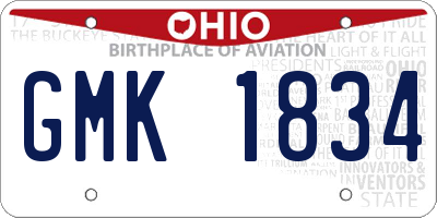OH license plate GMK1834