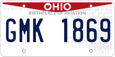 OH license plate GMK1869