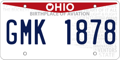OH license plate GMK1878