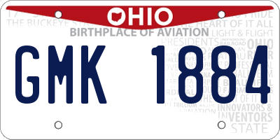 OH license plate GMK1884