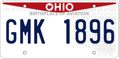 OH license plate GMK1896