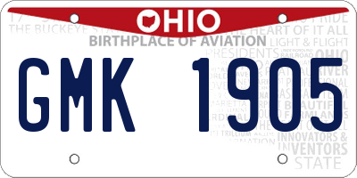 OH license plate GMK1905