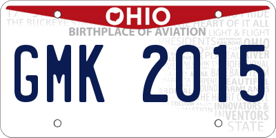 OH license plate GMK2015