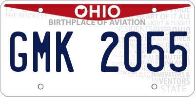 OH license plate GMK2055