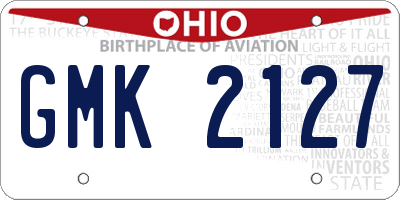 OH license plate GMK2127