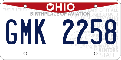 OH license plate GMK2258
