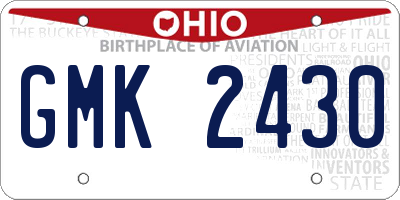 OH license plate GMK2430