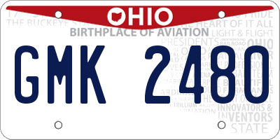 OH license plate GMK2480