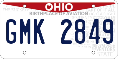 OH license plate GMK2849