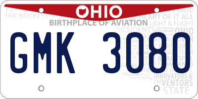 OH license plate GMK3080