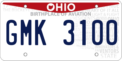 OH license plate GMK3100