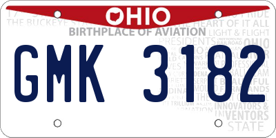 OH license plate GMK3182
