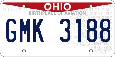 OH license plate GMK3188