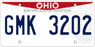 OH license plate GMK3202