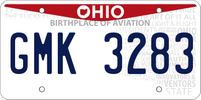 OH license plate GMK3283
