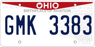 OH license plate GMK3383
