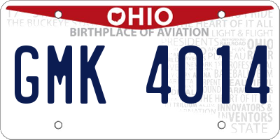 OH license plate GMK4014