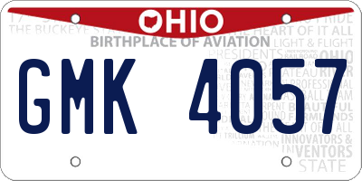 OH license plate GMK4057