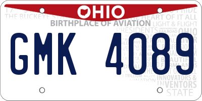 OH license plate GMK4089