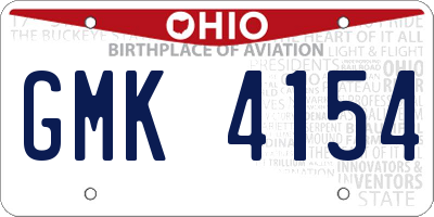 OH license plate GMK4154