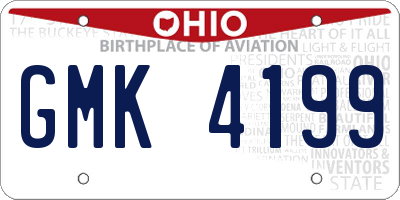 OH license plate GMK4199