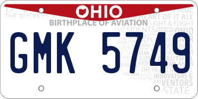 OH license plate GMK5749