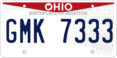 OH license plate GMK7333