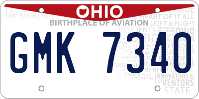 OH license plate GMK7340