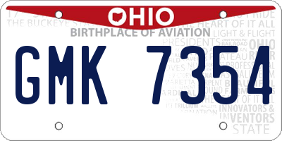 OH license plate GMK7354