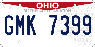 OH license plate GMK7399