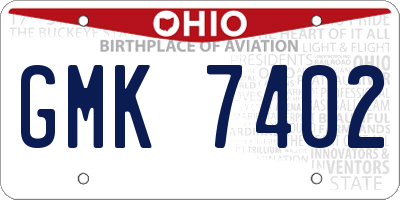 OH license plate GMK7402