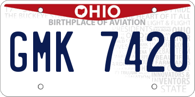 OH license plate GMK7420