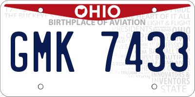 OH license plate GMK7433